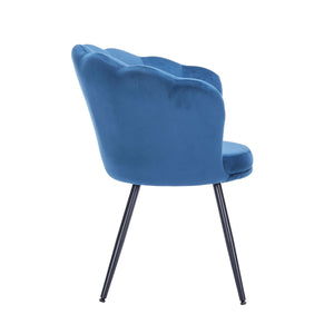 Sessel Samt SHELLY blau/schwarz