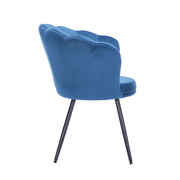 Sessel Samt SHELLY blau/schwarz