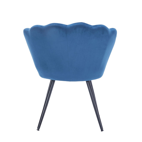 Sessel Samt SHELLY blau/schwarz