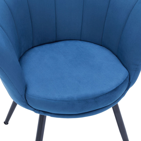Sessel Samt SHELLY blau/schwarz