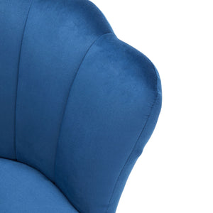 Sessel Samt SHELLY blau/schwarz