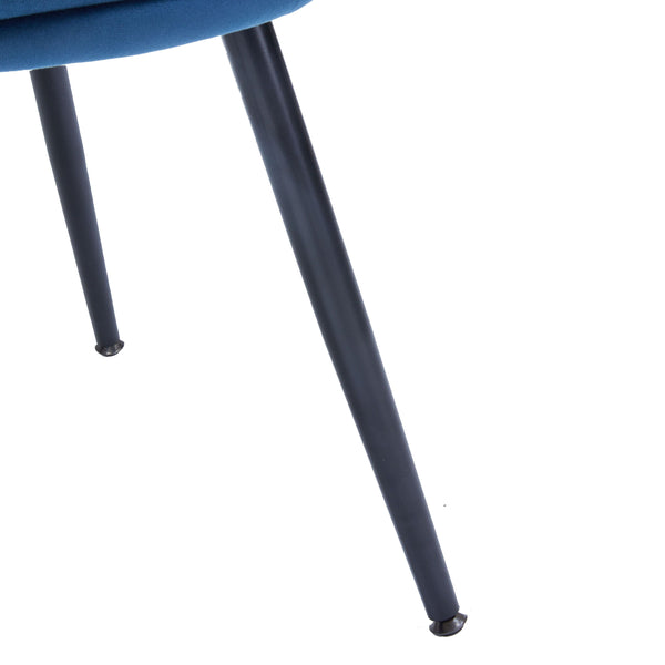 Sessel Samt SHELLY blau/schwarz