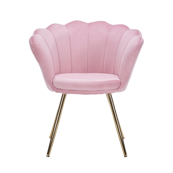 Sessel Samt SHELLY pink/gold