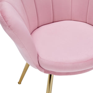 Sessel Samt SHELLY pink/gold