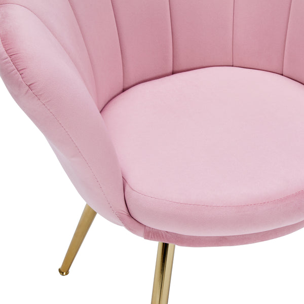 Sessel Samt SHELLY pink/gold