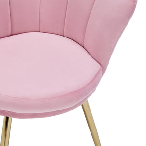 Sessel Samt SHELLY pink/gold