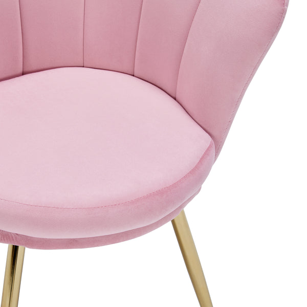 Sessel Samt SHELLY pink/gold
