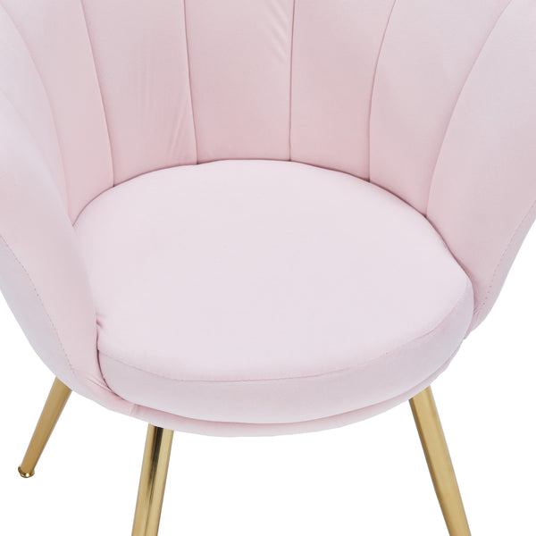 Sessel Samt SHELLY rosa/gold