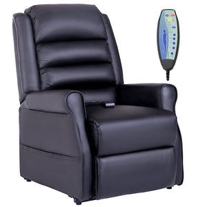 Sessel mit Aufstehhilfe und Massage schwarz