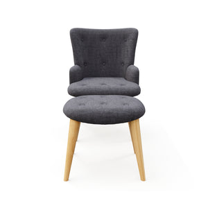 Sessel mit Hocker NEVIO anthrazit