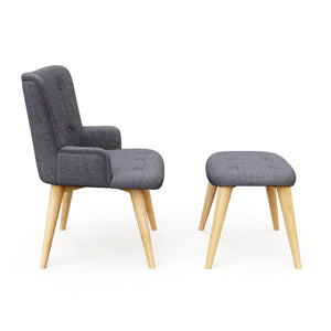 Sessel mit Hocker NEVIO anthrazit