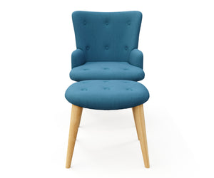 Sessel mit Hocker NEVIO blau