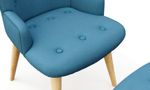 Sessel mit Hocker NEVIO blau