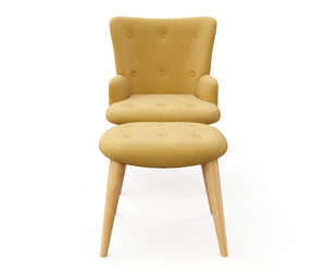 Sessel mit Hocker NEVIO gelb