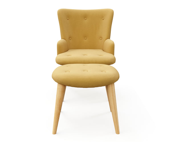 Sessel mit Hocker NEVIO gelb