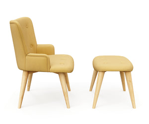 Sessel mit Hocker NEVIO gelb