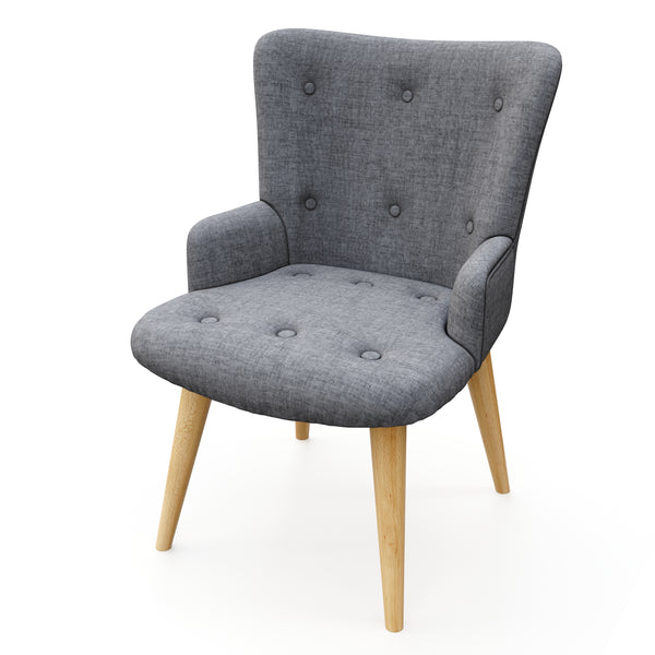 Sessel mit Hocker NEVIO grau