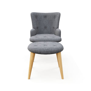 Sessel mit Hocker NEVIO grau
