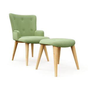 Sessel mit Hocker NEVIO mintgrün