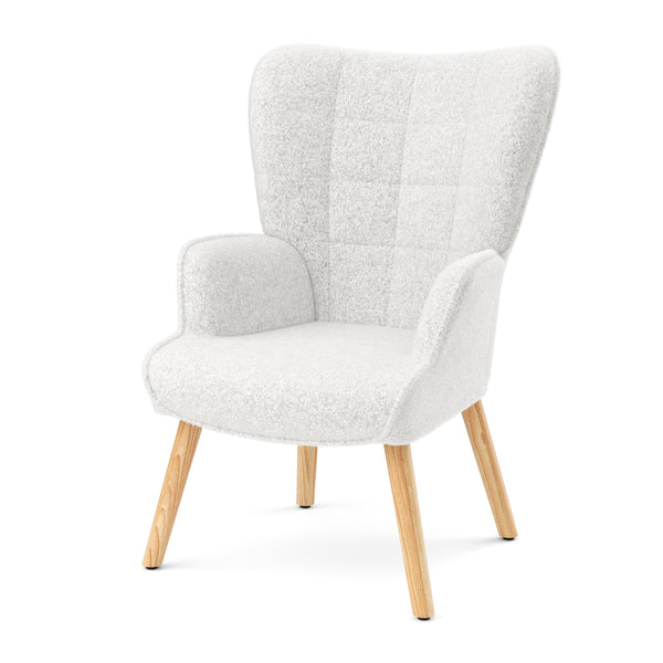 Sessel mit Hocker TEDDY weiss