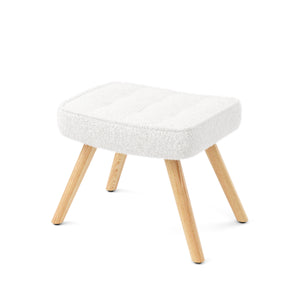 Sessel mit Hocker TEDDY weiss