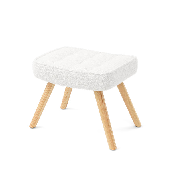 Sessel mit Hocker TEDDY weiss