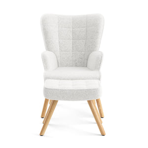 Sessel mit Hocker TEDDY weiss