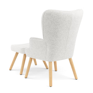 Sessel mit Hocker TEDDY weiss