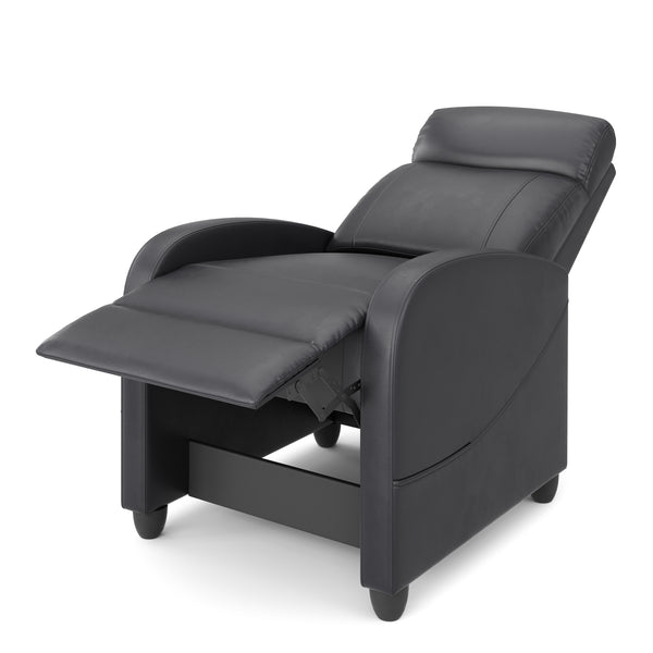 Sessel Leder LUCE mit Liegefunktion schwarz