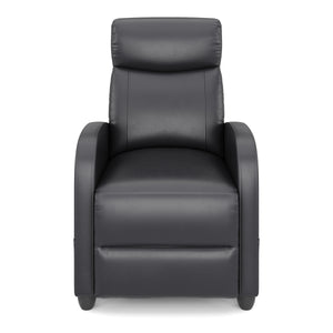 Sessel Leder LUCE mit Liegefunktion schwarz