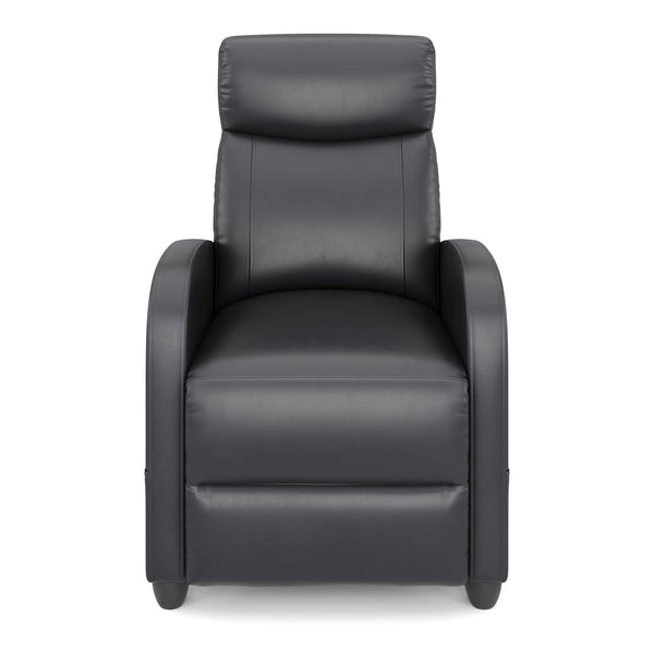 Sessel Leder LUCE mit Liegefunktion schwarz