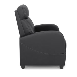 Sessel Leder LUCE mit Liegefunktion schwarz