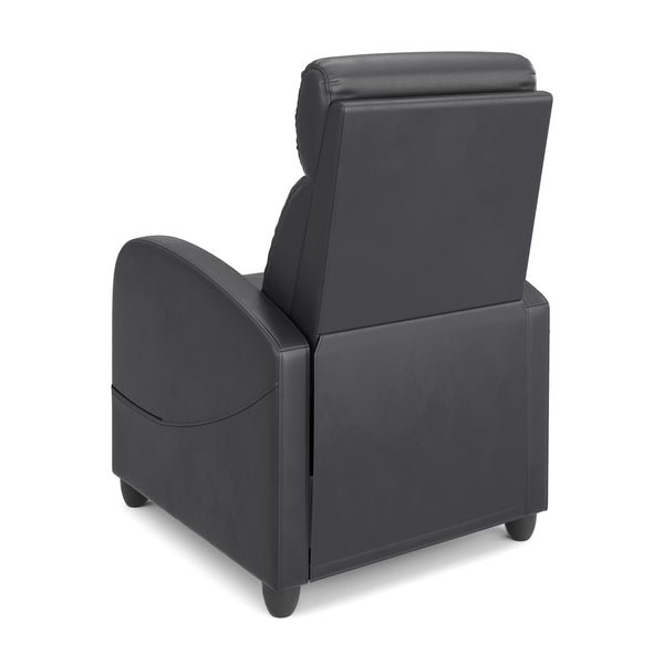 Sessel Leder LUCE mit Liegefunktion schwarz