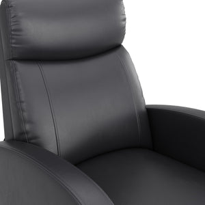Sessel Leder LUCE mit Liegefunktion schwarz