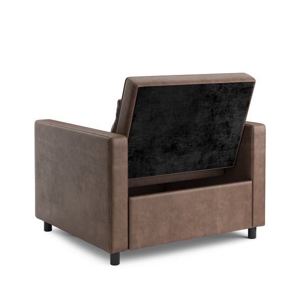 Sessel Leder mit Schlaffunktion LINO braun