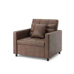 Sessel Leder mit Schlaffunktion LINO braun
