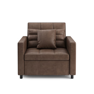 Sessel Leder mit Schlaffunktion LINO braun