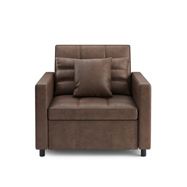 Sessel Leder mit Schlaffunktion LINO braun
