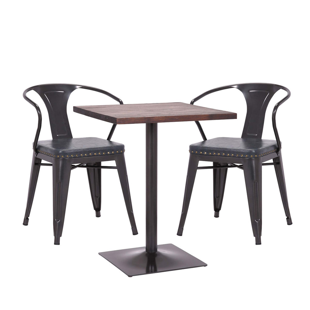 Set Bistrotisch FSC mit 2x Esszimmerstuhl Industrial