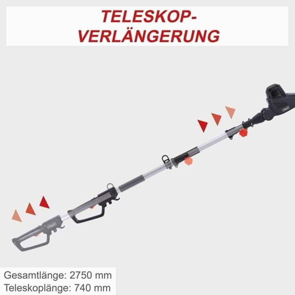 Scheppach - Elektro Teleskop Heckenschere ETHT500 Scheppach - 450mm Schnittlänge, 230 V, ausziehbar bis 2750mm