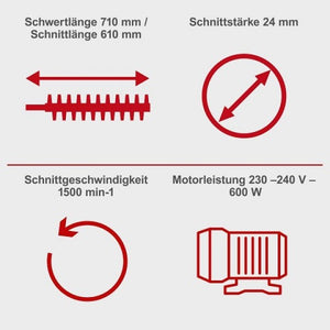 Scheppach - Elektro-Heckenschere EHT610, 600 W