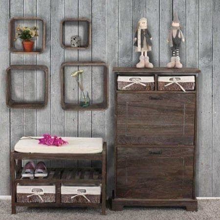 Shabby Chic Fernsehtisch Kommode weiss