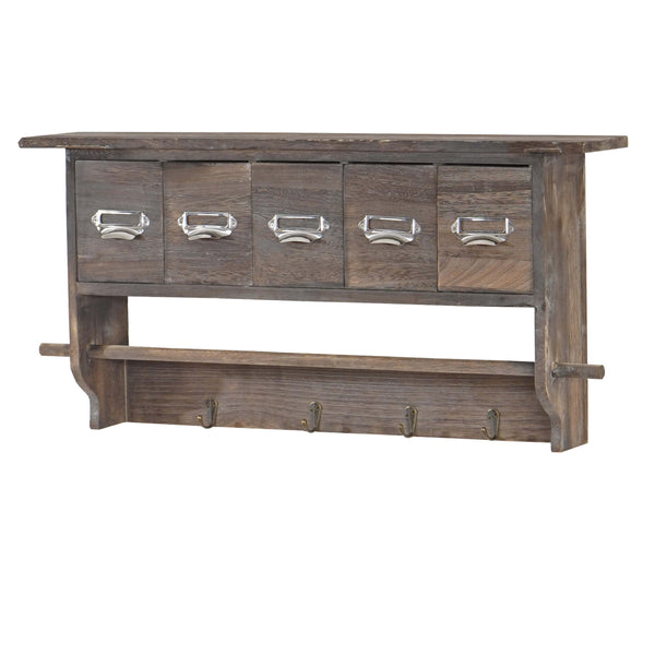 Shabby Chic Garderobe mit 5 Schubladen Vintage braun