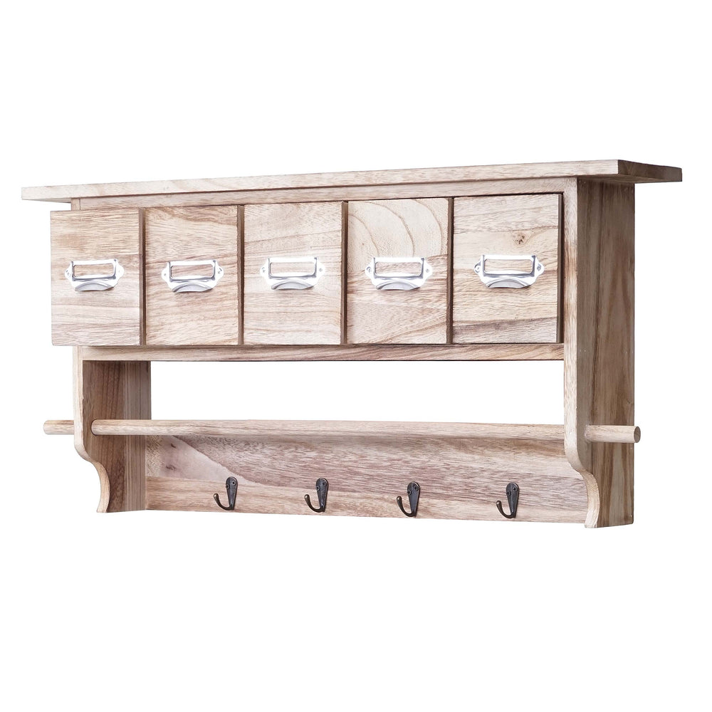Shabby Chic Garderobe mit 5 Schubladen Vintage natur