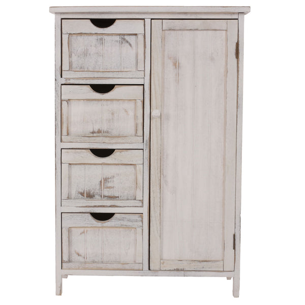 Shabby Chic Kommode 4 Schubladen ~ weiss