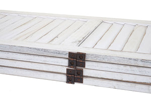 Shabby Chic Paravent Trennwand 170x162cm - weiss