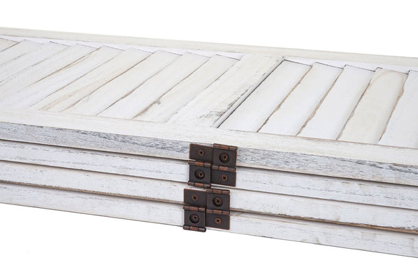 Shabby Chic Paravent Trennwand 170x162cm - weiss