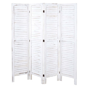 Shabby Chic Paravent Trennwand 170x162cm - weiss