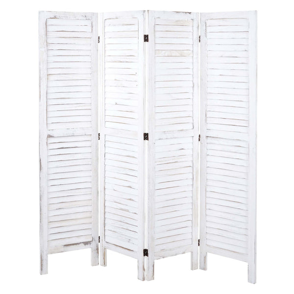 Shabby Chic Paravent Trennwand 170x162cm - weiss