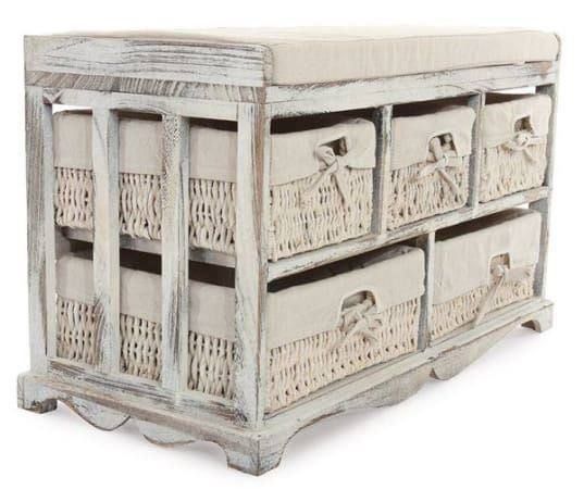 Shabby Chic Sitzbank 5 Schubladen